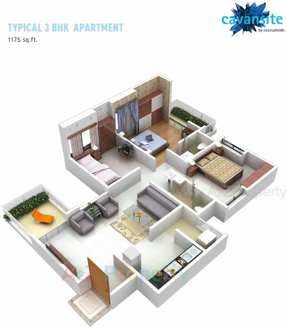 Layout of real estate project Cavansite located at Warje, Pune, Maharashtra