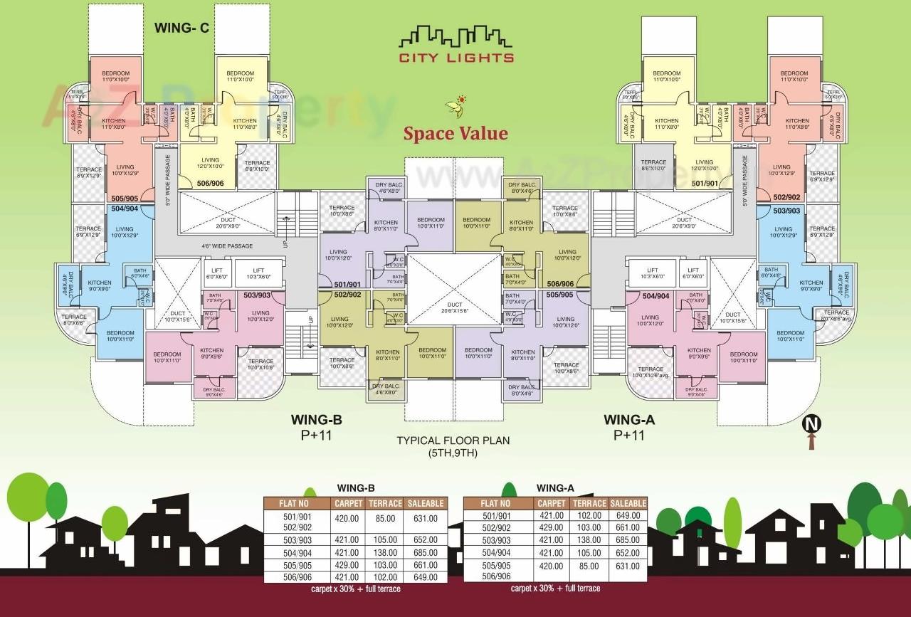 Layout of real estate project City Lights located at Shiwapur, Pune, Maharashtra