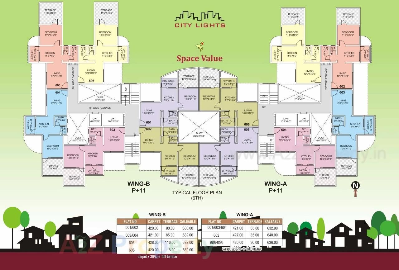 Layout of real estate project City Lights located at Shiwapur, Pune, Maharashtra