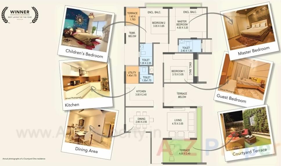 Layout of real estate project Courtyard One located at Wakad, Pune, Maharashtra