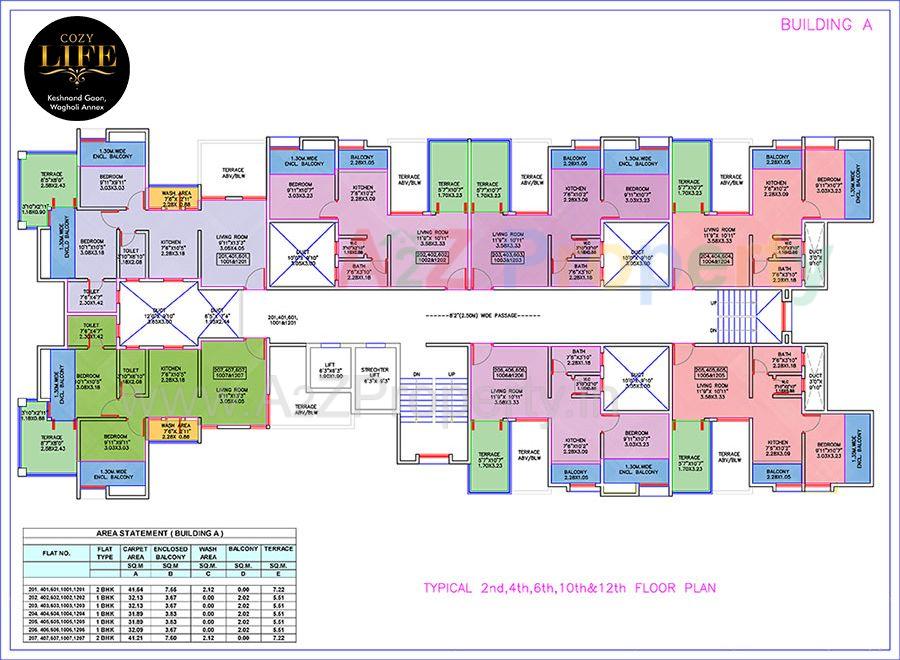 Afloor1 of real estate project Cozy Life located at Kesnand, Pune, Maharashtra