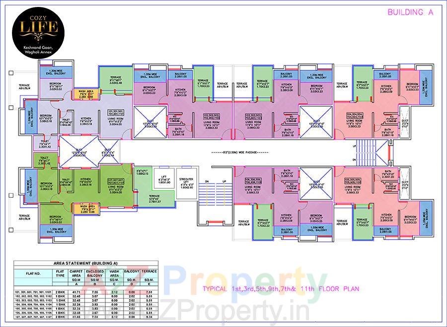 Afloor2 of real estate project Cozy Life located at Kesnand, Pune, Maharashtra