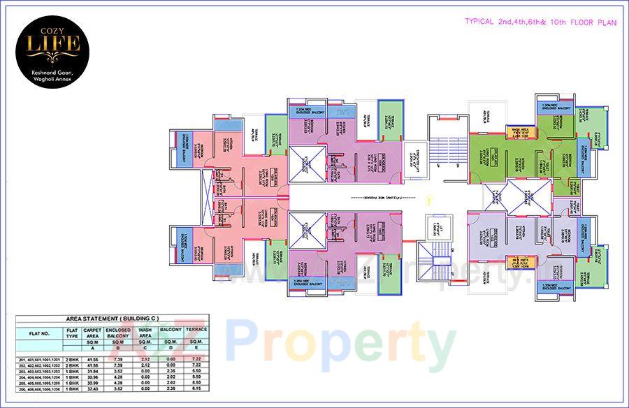 Cfloor1 of real estate project Cozy Life located at Kesnand, Pune, Maharashtra