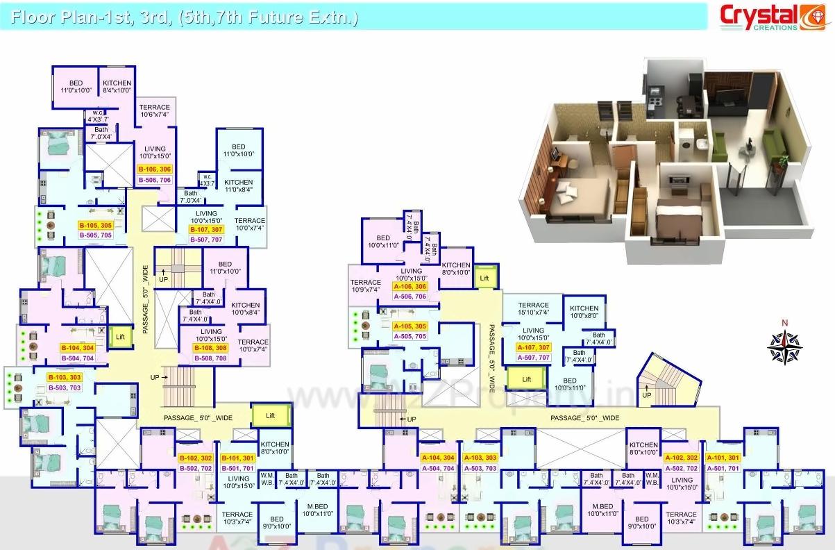 Layout of real estate project Crystal Corner located at Pimpri-chinchawad-m-corp, Pune, Maharashtra
