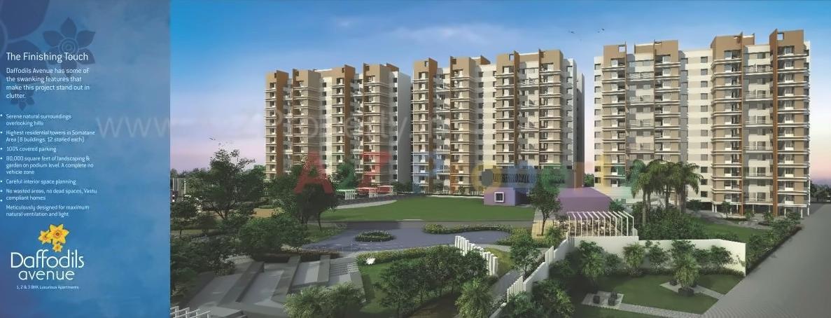 3D Elevation of real estate project Daffodils Avenue located at Somatane, Pune, Maharashtra