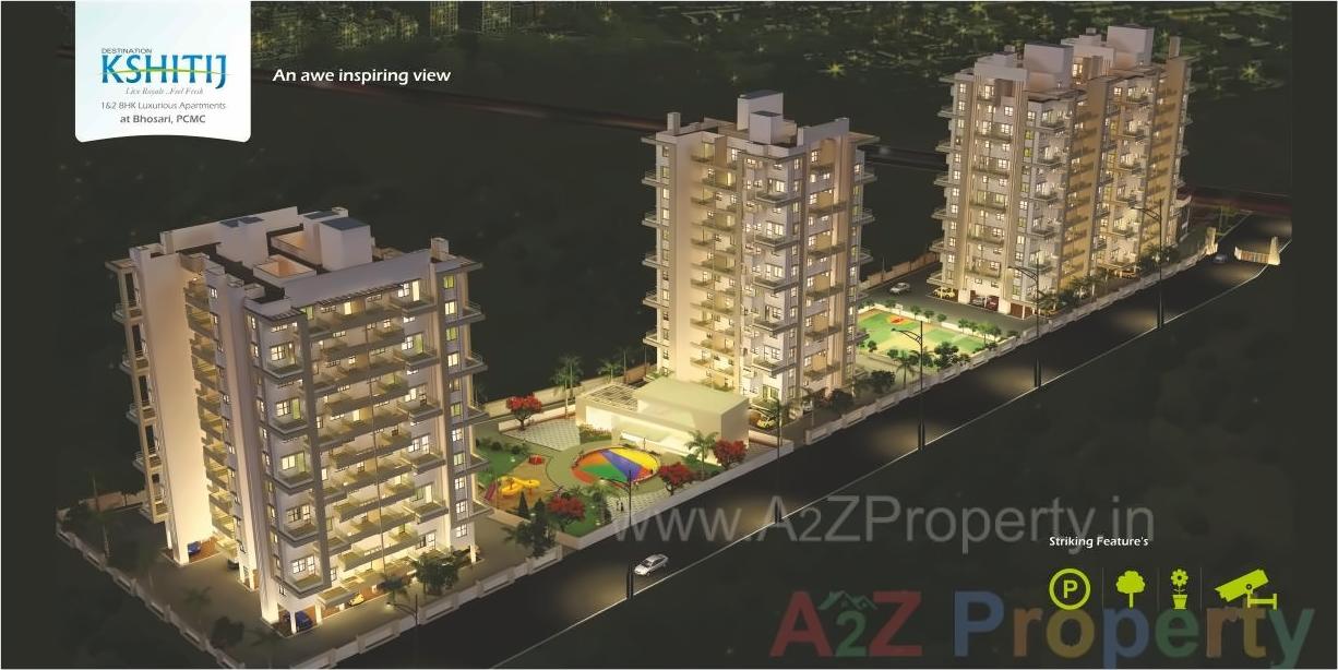 3D Elevation of real estate project Destination Kshitij located at Bhosari, Pune, Maharashtra