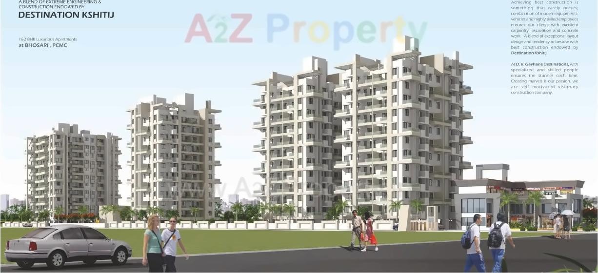 3D Elevation of real estate project Destination Kshitij located at Bhosari, Pune, Maharashtra