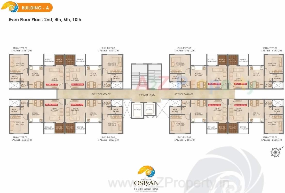 Layout of real estate project Destination Osiyan Ab located at Charholi, Pune, Maharashtra
