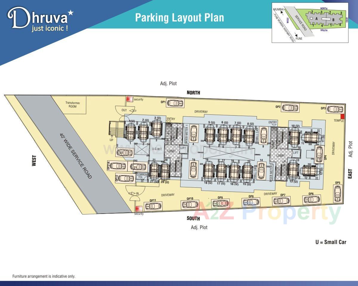 Parkingplan of real estate project Dhruva located at Pune-m-corp, Pune, Maharashtra
