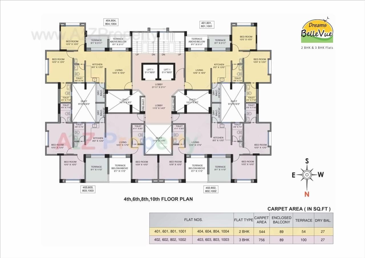 Layout of real estate project Dreams Bellevue located at Bavadhan-bk, Pune, Maharashtra