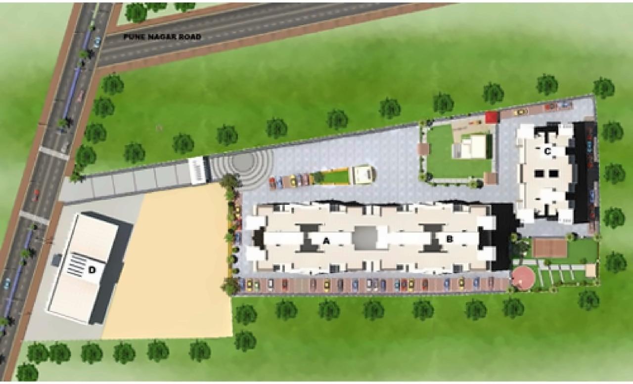 Layout of real estate project E located at Wagholi, Pune, Maharashtra