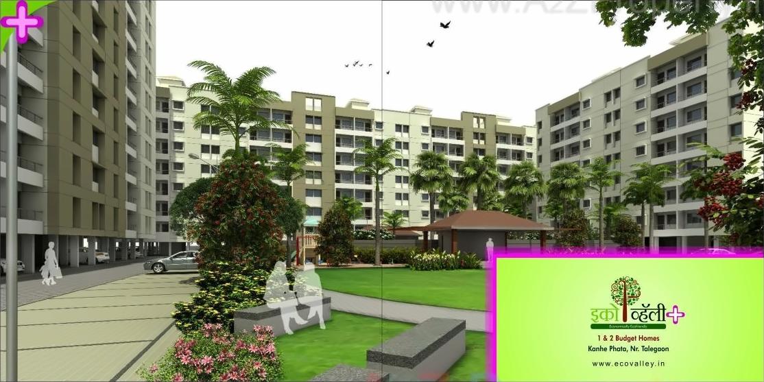 3D Elevation of real estate project Eco Valley located at Kanhe, Pune, Maharashtra