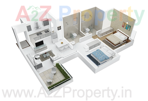 2bhk of real estate project Eela located at Punawale, Pune, Maharashtra