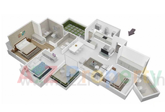 3bhk of real estate project Eela located at Punawale, Pune, Maharashtra