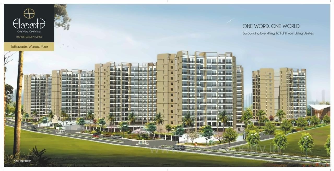 3D Elevation of real estate project Elementa located at Tathwade, Pune, Maharashtra