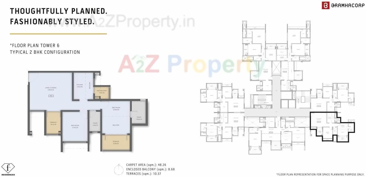 Layout of real estate project F Residences T5 T6 T located at Vadgaonsheri, Pune, Maharashtra