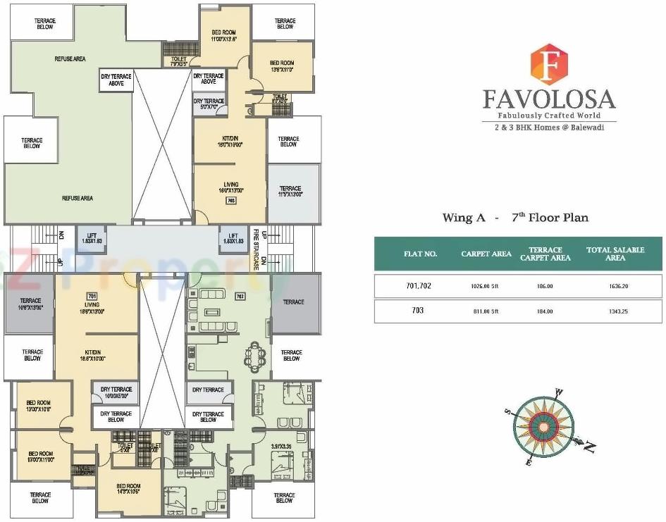 Layout of real estate project Favolosa located at Pune-m-corp, Pune, Maharashtra