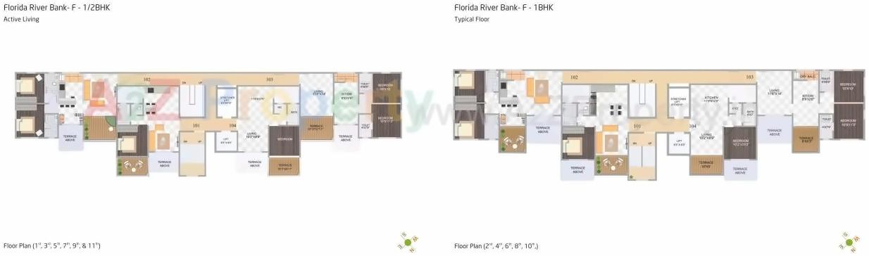 Layout of real estate project Florida River Bank located at Mundhawa, Pune, Maharashtra
