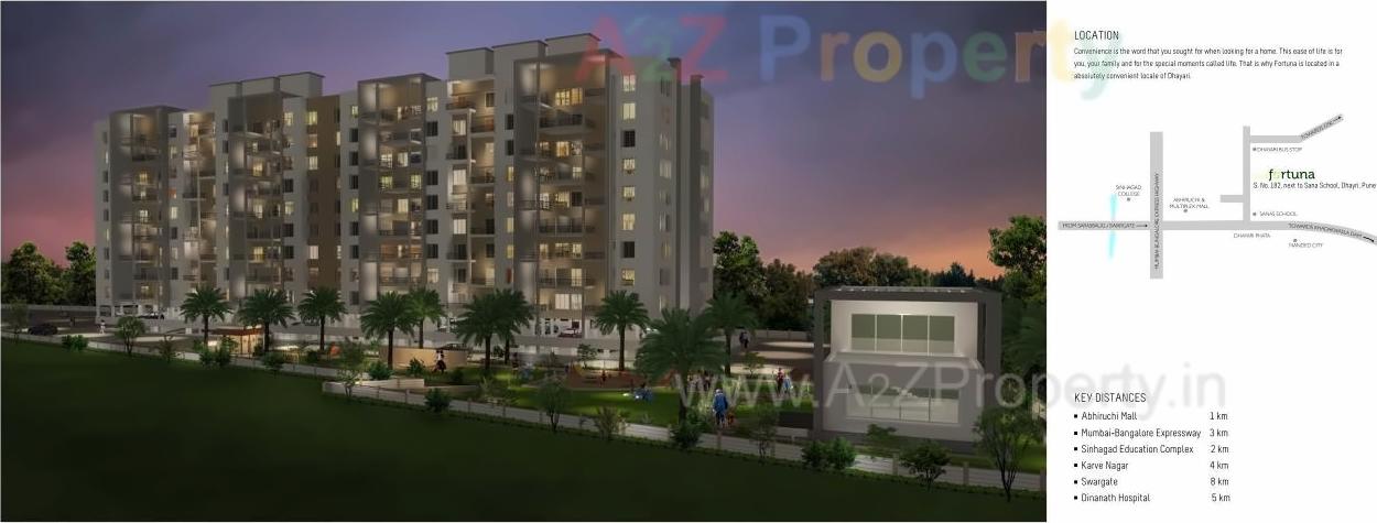 3D Elevation of real estate project Fortuna located at Pune-m-corp, Pune, Maharashtra