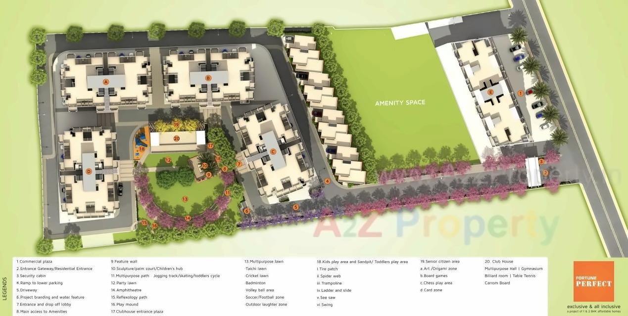 Layout of real estate project Fortune Perfect located at Pune-m-corp, Pune, Maharashtra