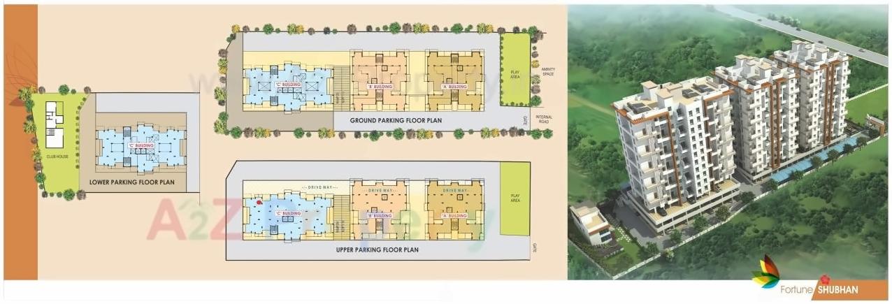 Layout of real estate project Fortune Shubhan located at Pune-m-corp, Pune, Maharashtra