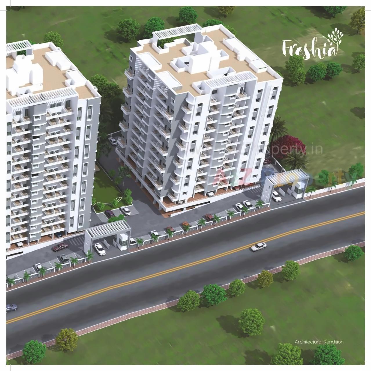 3D Elevation of real estate project Freshia located at Sus, Pune, Maharashtra