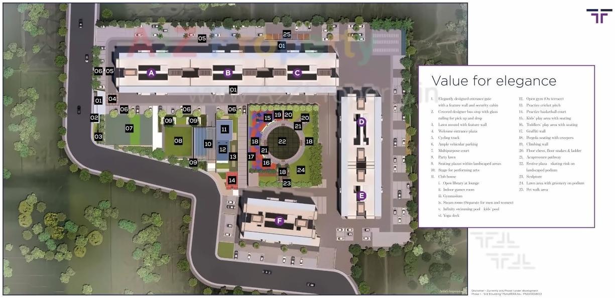Layout of real estate project Fusion Towers located at Bhoirwadi, Pune, Maharashtra
