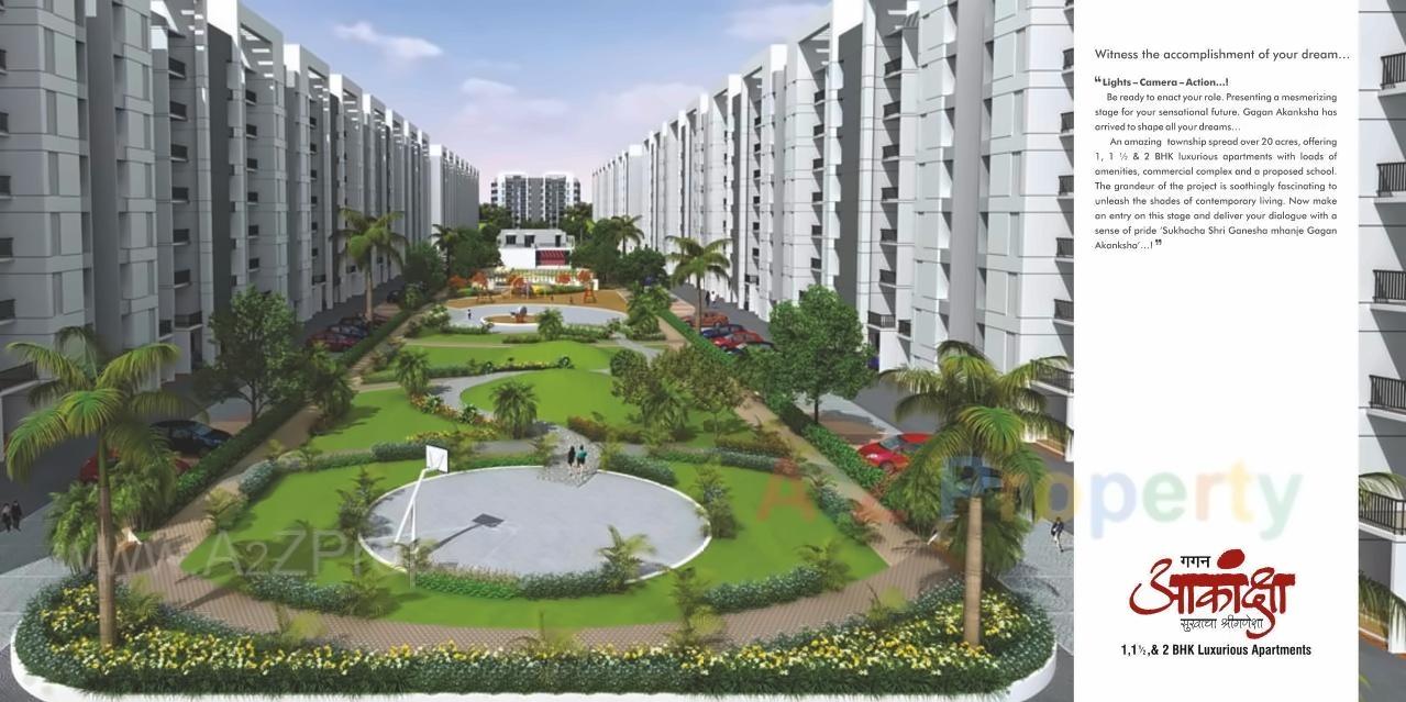 3D Elevation of real estate project Gagan Akanksha located at Koregaon-mul, Pune, Maharashtra