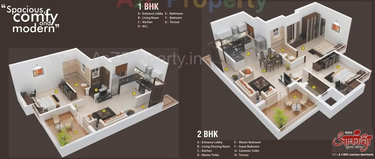 Layout of real estate project Gagan Akanksha located at Koregaon-mul, Pune, Maharashtra