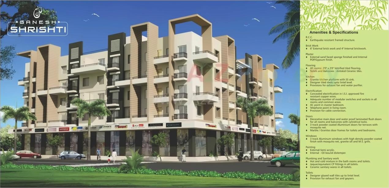 3D Elevation of real estate project Ganesh Shrushti located at Pimpri-chinchawad-m-corp, Pune, Maharashtra