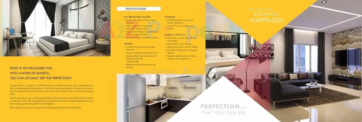 3D Elevation of real estate project Ganga Amber located at Tathwade, Pune, Maharashtra