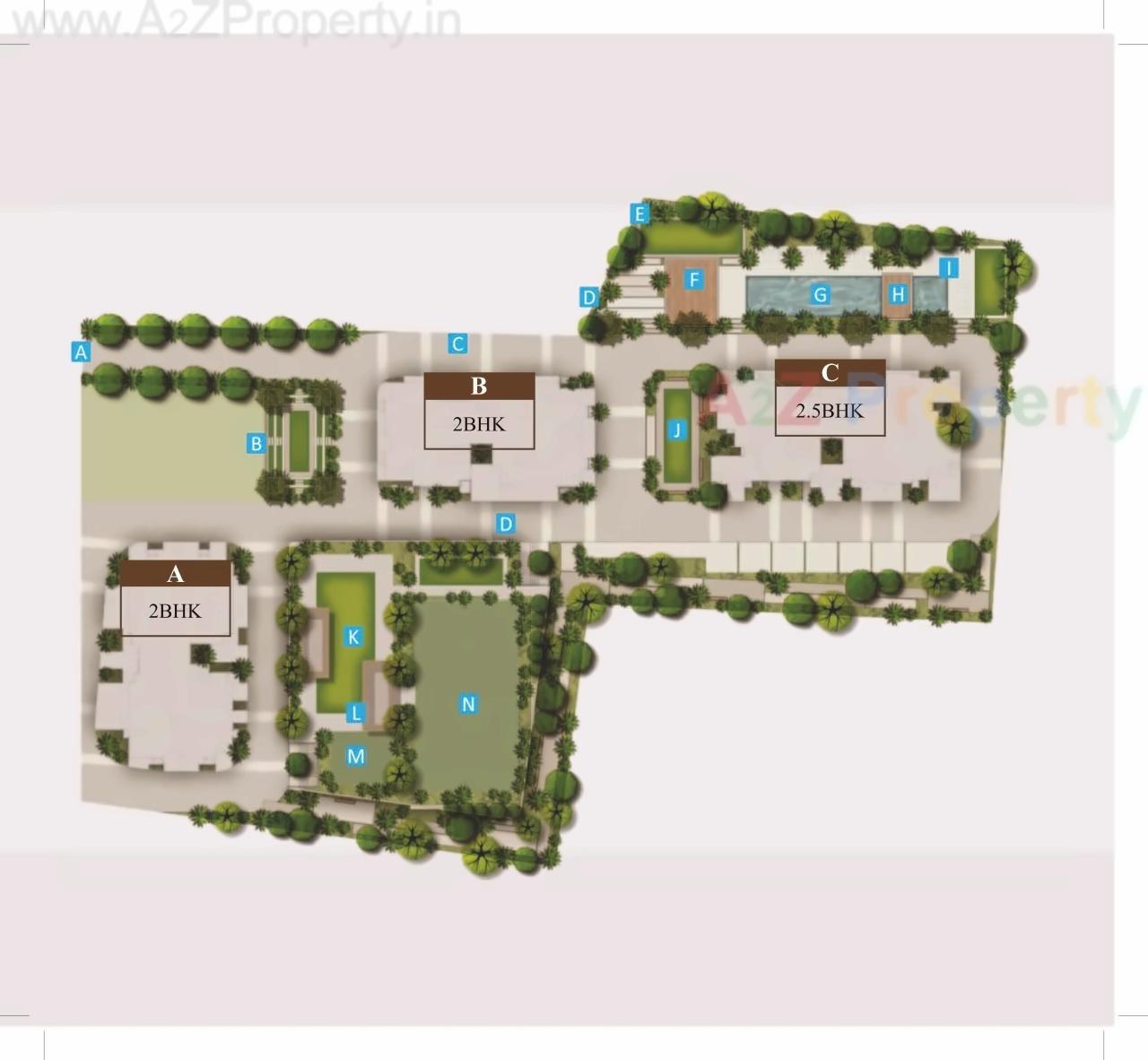 Layout of real estate project Ganga Aurum Park located at Tathwade, Pune, Maharashtra