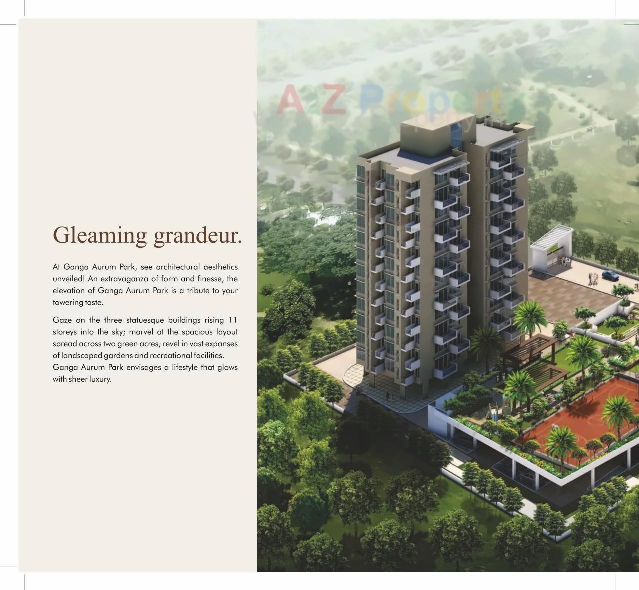 3D Elevation of real estate project Ganga Aurum Park located at Tathwade, Pune, Maharashtra