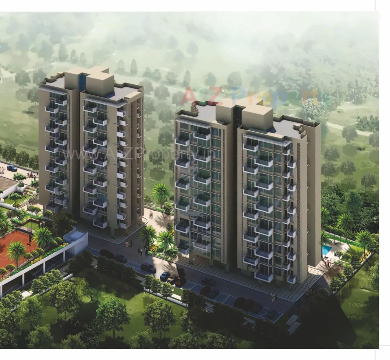 3D Elevation of real estate project Ganga Aurum Park located at Tathwade, Pune, Maharashtra