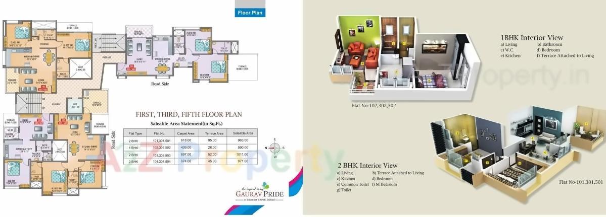 Layout of real estate project Gaurav Pride located at Wakad, Pune, Maharashtra
