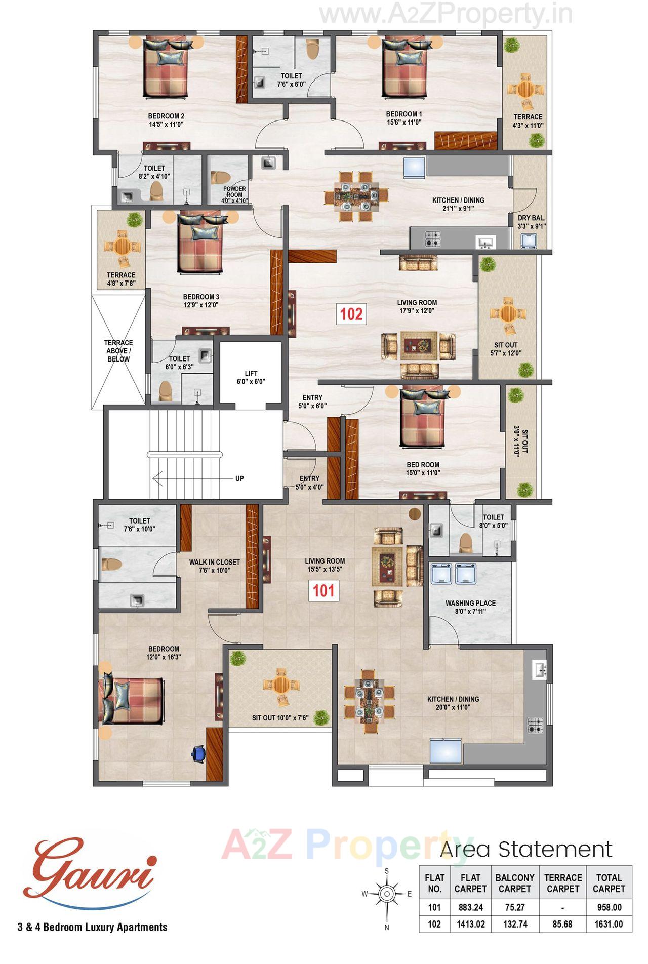 Gauri 1st Floor Plan of real estate project Gauri located at Pune-m-corp, Pune, Maharashtra