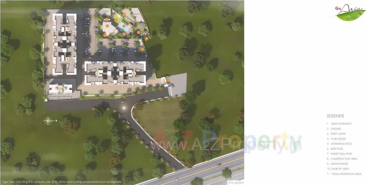 3D Elevation of real estate project Gini Aria located at Yawalewadi, Pune, Maharashtra