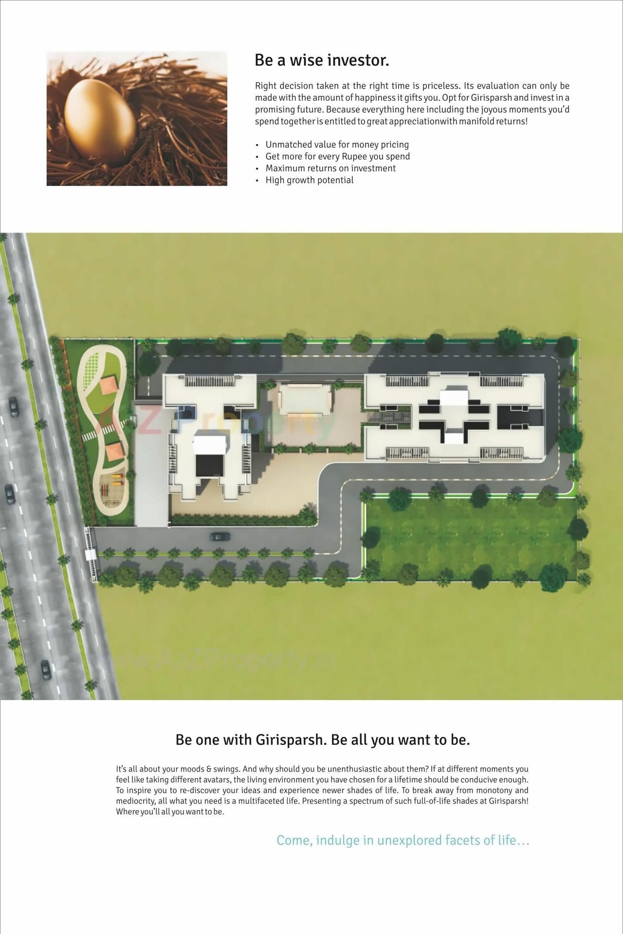 Layout of real estate project Girisparsh located at Khedshivapur, Pune, Maharashtra
