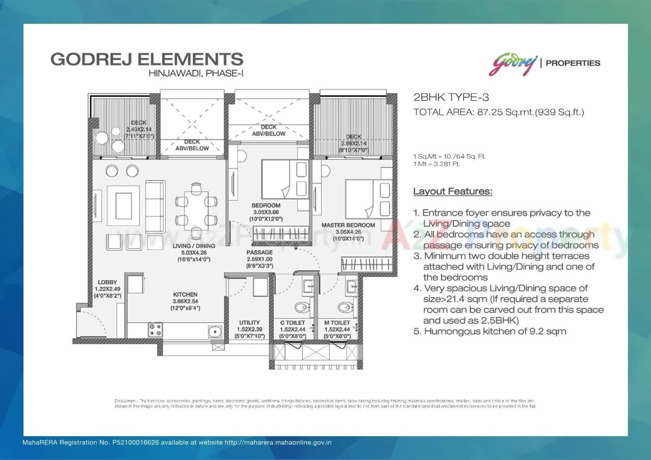 Layout of real estate project Godrej Elements located at Hinjavadi-ct, Pune, Maharashtra