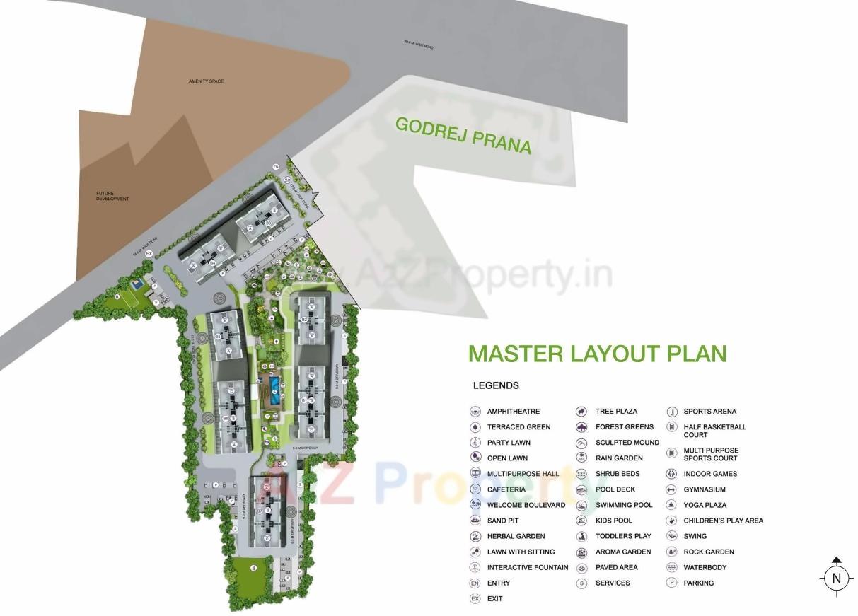 Layout of real estate project Godrej Greens located at Undri, Pune, Maharashtra