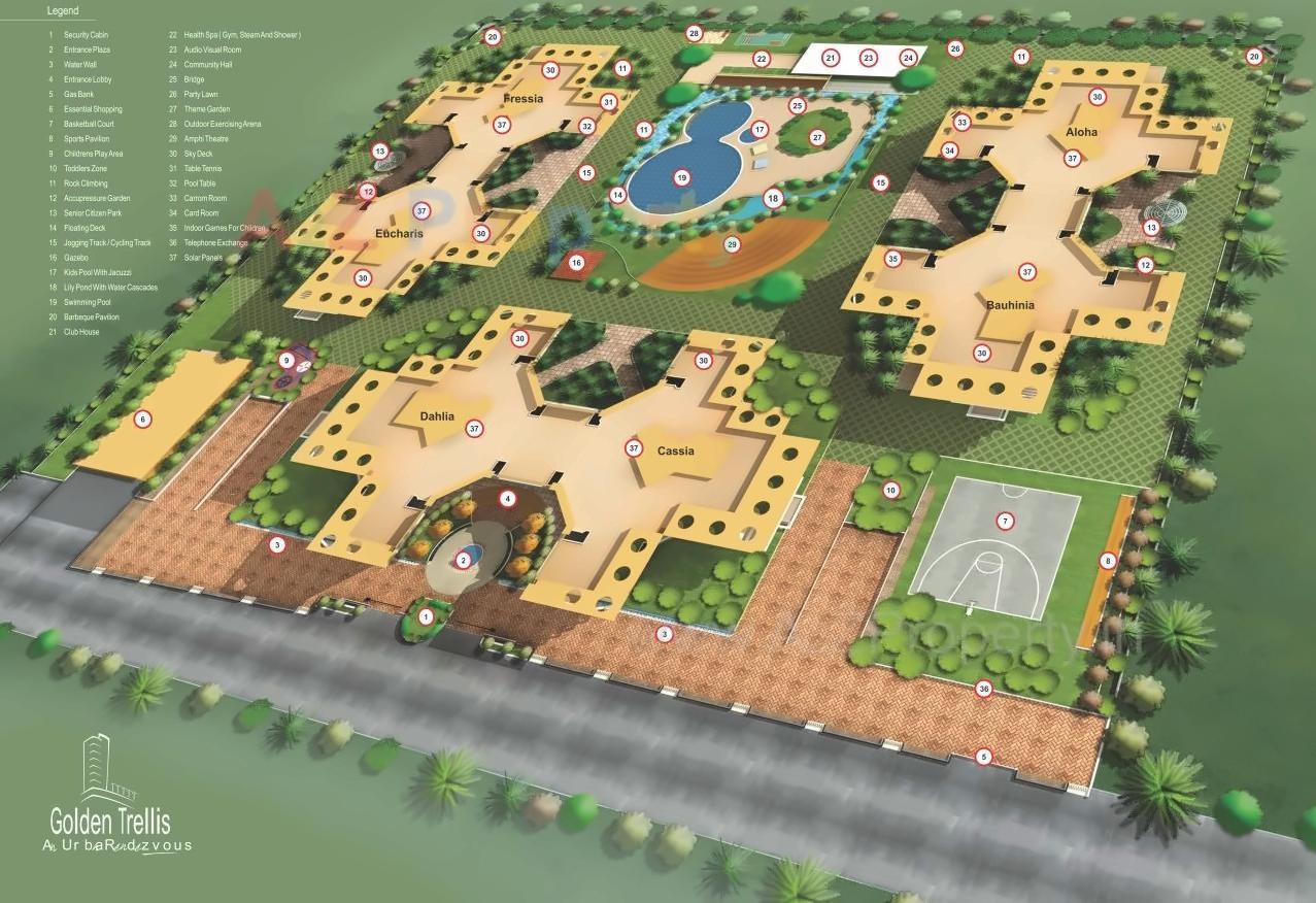 Layout of real estate project Golden Trellis located at Baner, Pune, Maharashtra