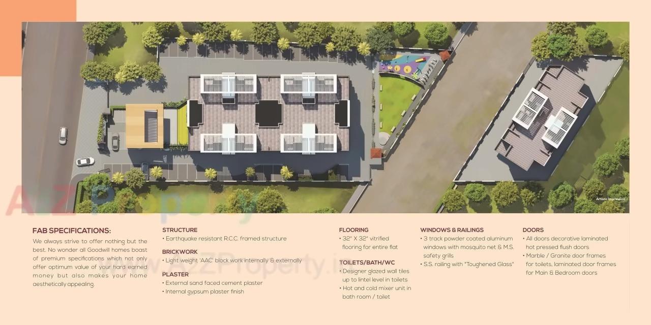 Layout of real estate project Goodwill Fabian located at Lohgaon, Pune, Maharashtra
