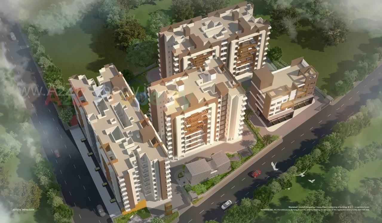 3D Elevation of real estate project Goodwill Unique Zest County located at Lohgaon, Pune, Maharashtra