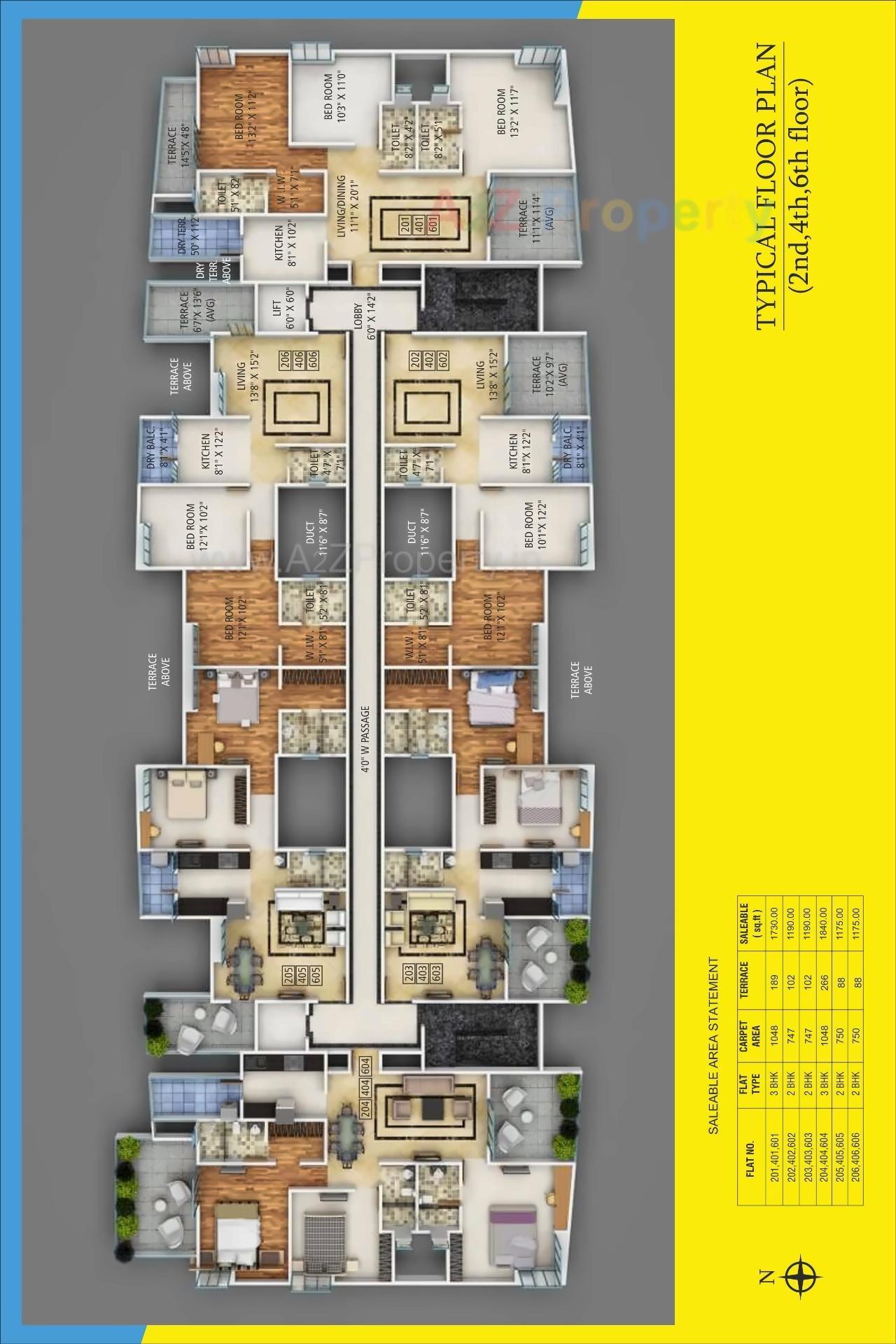 Layout of real estate project Grandeza located at Kothrud, Pune, Maharashtra