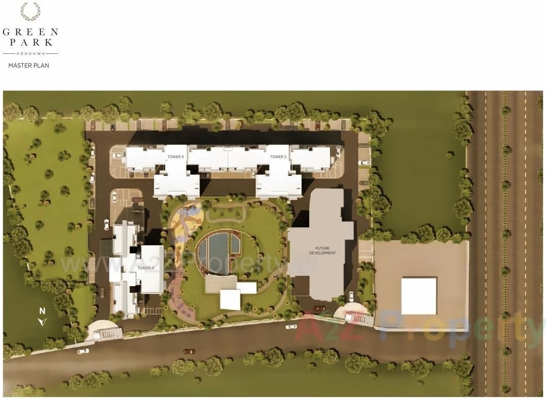 Layout of real estate project Green Park located at Kondhwa-bk, Pune, Maharashtra