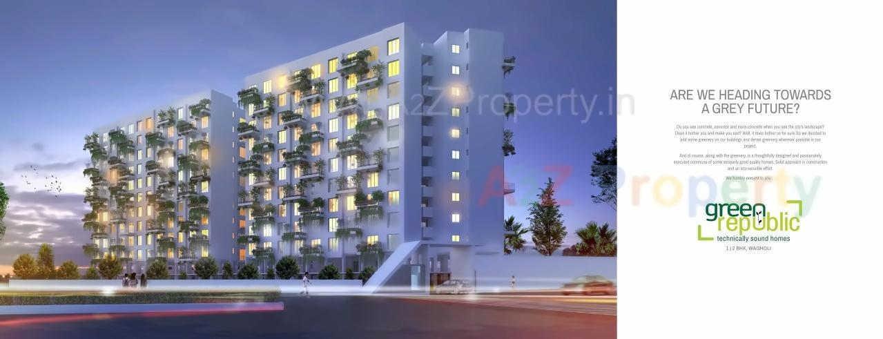 3D Elevation of real estate project Green Republic located at Wagholi, Pune, Maharashtra