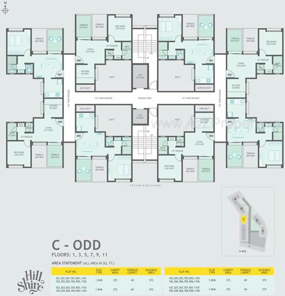 Layout of real estate project Hill Shire located at Wagholi, Pune, Maharashtra