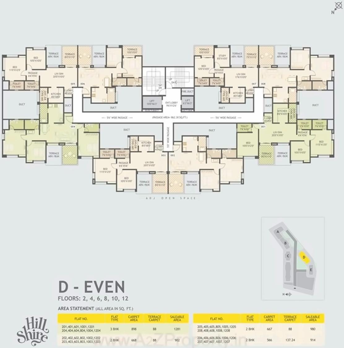 Layout of real estate project Hill Shire located at Wagholi, Pune, Maharashtra