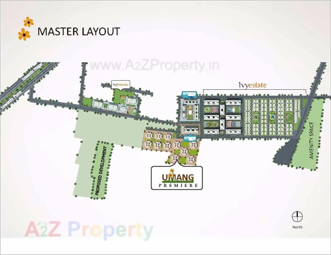 Layout of real estate project Ivy Estate Umang Premier located at Wagholi, Pune, Maharashtra