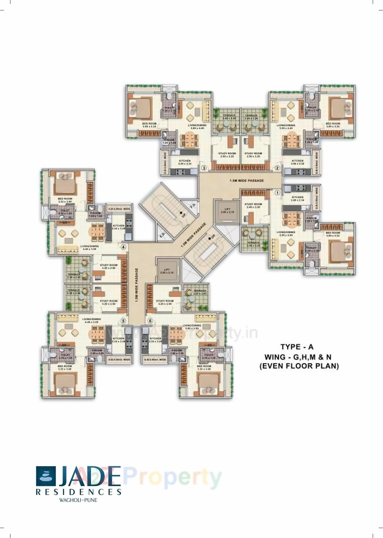 Layout of real estate project Jade Residences located at Wagholi, Pune, Maharashtra